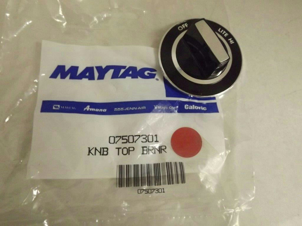 MAYTAG WHIRLPOOL STOVE 07507301 TOP BURNER KNOB NEW MAYTAG WHIRLPOOL STOVE 07507301 TOP BURNER KNOB NEW
